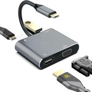 تبدیل Type-C به VGA + HDMI + USB3.0 + PD