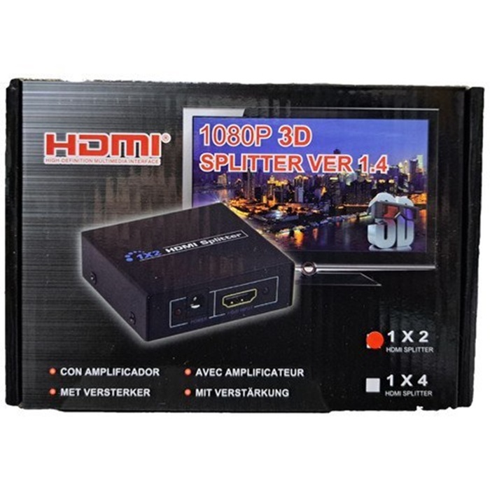 بسته‌بندی اسپلیتر HDMI 1 به 2 مشکی 1080P